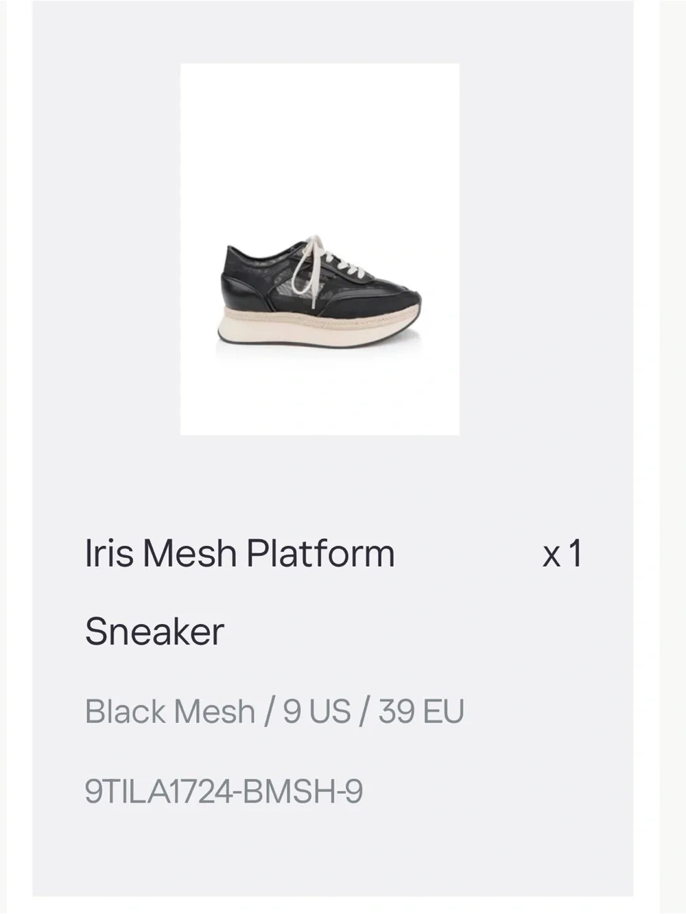 L'AGENCE Iris Mesh Black Platform Lace-Up Sneakers with Cream Accents